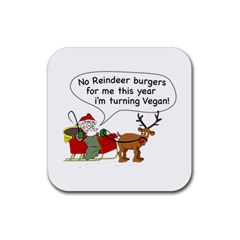 Vegan Santa Rubber Coaster (square)  by CuteKingdom