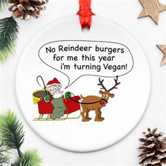 Vegan Santa Round Ornament (two Sides) by CuteKingdom