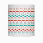 Aqua Coral Waves White Mugs Center