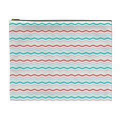 Aqua Coral Waves Cosmetic Bag (xl) by CuteKingdom