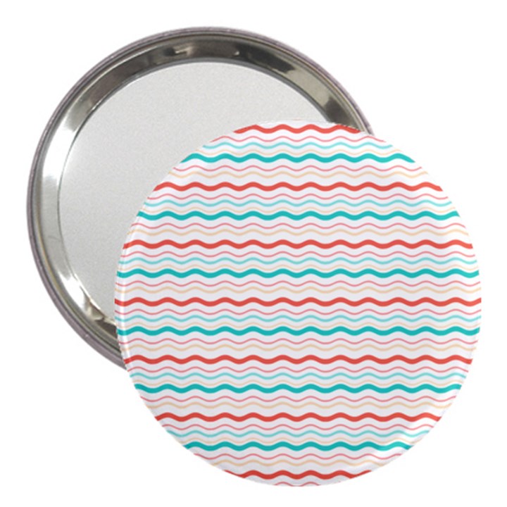 Aqua Coral Waves 3  Handbag Mirrors