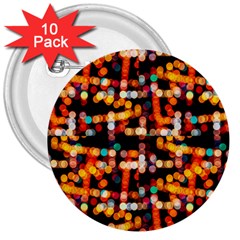 Multicolored Bubbles Print Pattern 3  Buttons (10 Pack)  by dflcprintsclothing