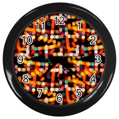 Multicolored Bubbles Print Pattern Wall Clock (black) by dflcprintsclothing