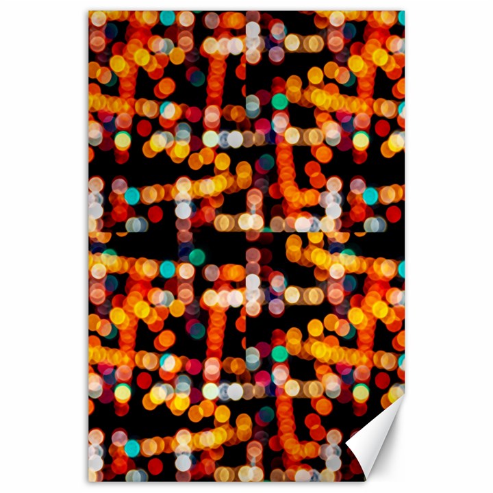 Multicolored Bubbles Print Pattern Canvas 24  x 36 