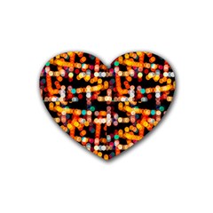 Multicolored Bubbles Print Pattern Heart Coaster (4 Pack) 