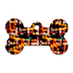 Multicolored Bubbles Print Pattern Dog Tag Bone (one Side) by dflcprintsclothing