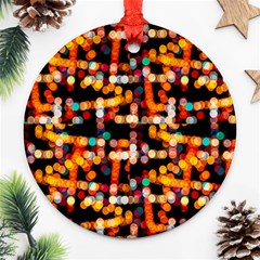 Multicolored Bubbles Print Pattern Ornament (round)