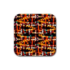 Multicolored Bubbles Print Pattern Rubber Coaster (square) 