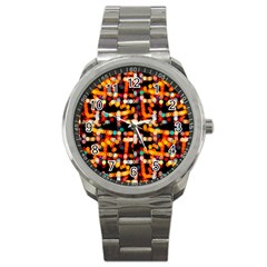 Multicolored Bubbles Print Pattern Sport Metal Watch by dflcprintsclothing