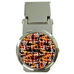 Multicolored Bubbles Print Pattern Money Clip Watches Front