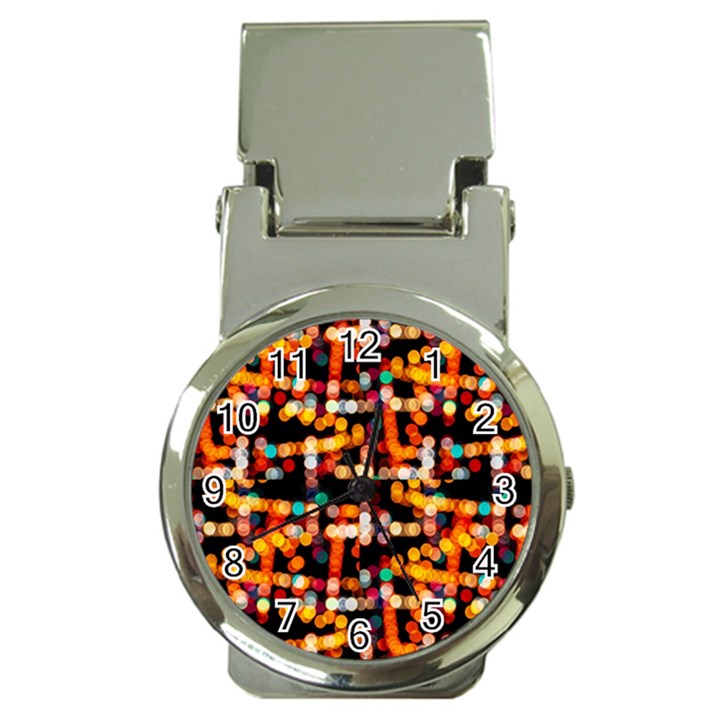 Multicolored Bubbles Print Pattern Money Clip Watches