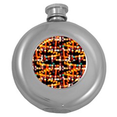 Multicolored Bubbles Print Pattern Round Hip Flask (5 Oz)