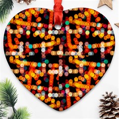 Multicolored Bubbles Print Pattern Heart Ornament (two Sides)