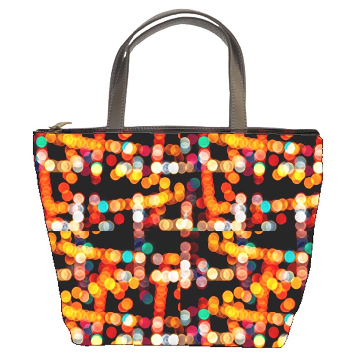 Multicolored Bubbles Print Pattern Bucket Bag