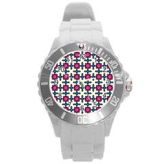 Geometric Round Plastic Sport Watch (l)