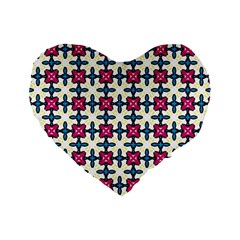 Geometric Standard 16  Premium Flano Heart Shape Cushions