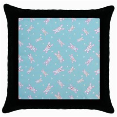 Rabbit  Throw Pillow Case (black) by SychEva