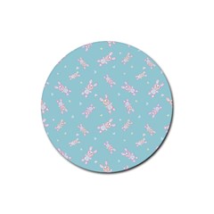 Rabbit  Rubber Round Coaster (4 Pack) 