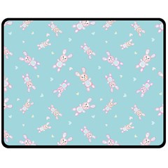 Rabbit  Double Sided Fleece Blanket (medium)  by SychEva