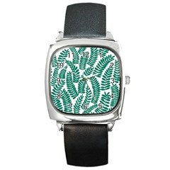 Fern Square Metal Watch