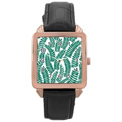 Fern Rose Gold Leather Watch 