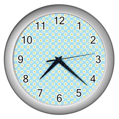 Daisies Wall Clock (silver) by CuteKingdom