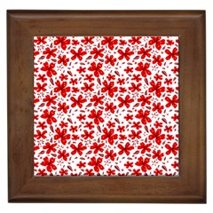 Red Flowers Framed Tile by CuteKingdom