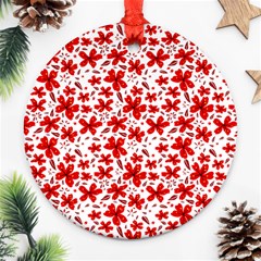 Red Flowers Ornament (round) by CuteKingdom