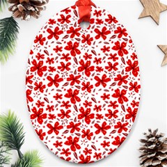 Red Flowers Ornament (oval) by CuteKingdom