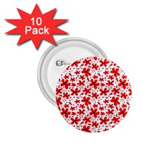 Red Flowers 1 75  Buttons (10 Pack) by CuteKingdom