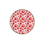 Red Flowers Hat Clip Ball Marker Front