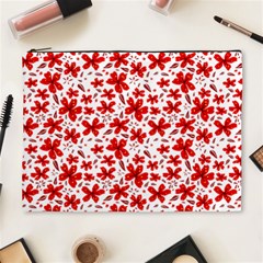 Red Flowers Cosmetic Bag (xl) by CuteKingdom