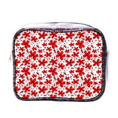 Red Flowers Mini Toiletries Bag (one Side) by CuteKingdom