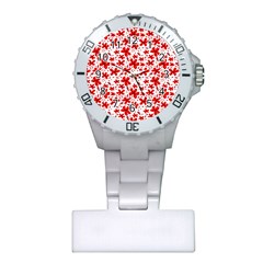 Red Flowers Plastic Nurses Watch by CuteKingdom