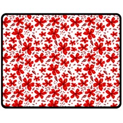 Red Flowers Double Sided Fleece Blanket (medium)  by CuteKingdom