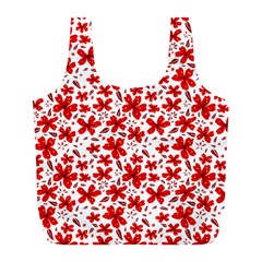 Red Flowers Full Print Recycle Bag (l) by CuteKingdom