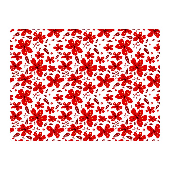 Red Flowers Double Sided Flano Blanket (Mini) 