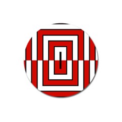 Square Maze Red Magnet 3  (round) by tmsartbazaar