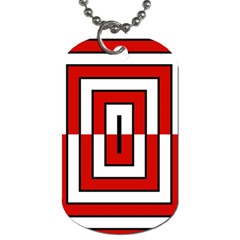 Square Maze Red Dog Tag (two Sides) by tmsartbazaar