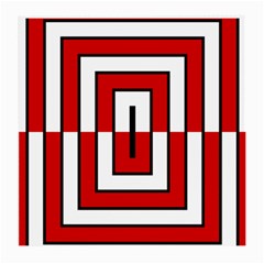 Square Maze Red Medium Glasses Cloth by tmsartbazaar