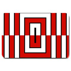 Square Maze Red Large Doormat  by tmsartbazaar