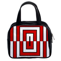 Square Maze Red Classic Handbag (two Sides) by tmsartbazaar