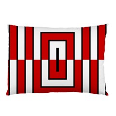 Square Maze Red Pillow Case by tmsartbazaar