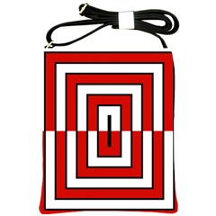 Square Maze Red Shoulder Sling Bag by tmsartbazaar