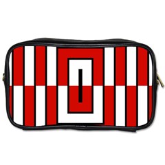 Square Maze Red Toiletries Bag (one Side) by tmsartbazaar