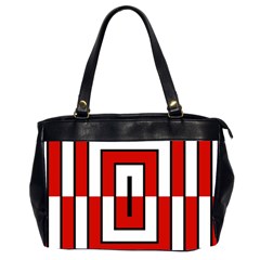 Square Maze Red Oversize Office Handbag (2 Sides) by tmsartbazaar