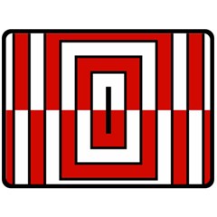 Square Maze Red Fleece Blanket (large)  by tmsartbazaar