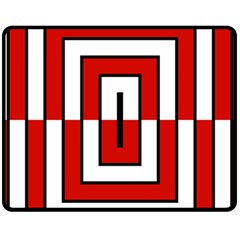 Square Maze Red Fleece Blanket (medium)  by tmsartbazaar