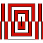 Square Maze Red Deluxe Canvas 14  x 11  (Stretched) 14  x 11  x 1.5  Stretched Canvas