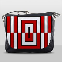 Square Maze Red Messenger Bag by tmsartbazaar